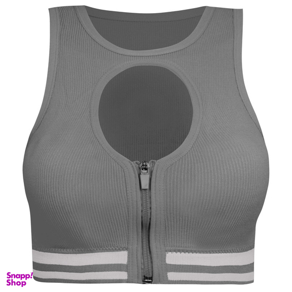 ست نیم تنه و شلوارک ورزشی زنانه ماییلدا کد 5243-8319 رنگ طوسی