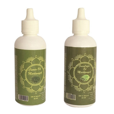 روغن مو مرهم یاب مدل قهوه سبز و زیره سبز حجم 80 میلی لیتر مجموعه 2 عددی