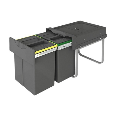 سطل زباله کابینتی هایلوکس مدل پلاتین دو مخزنه گنجایش 40 لیتر
