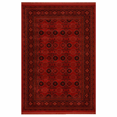 فرش ماشینی بزرگمهر طرح بلوچی کد78001 زمینه لاکی