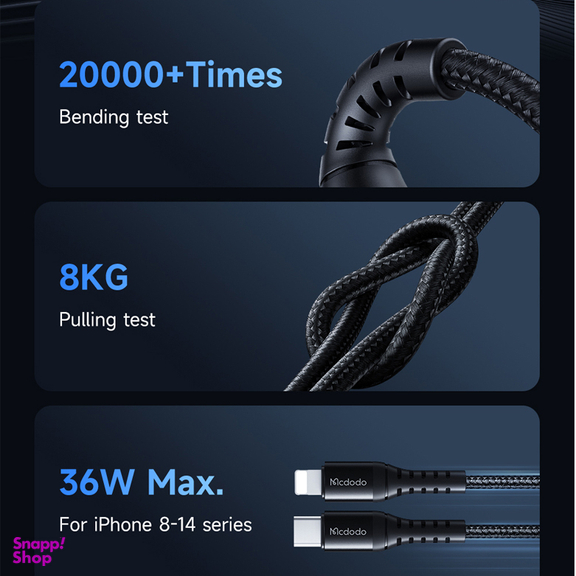 کابل تبدیل USB-C به لایتنینگ مک دودو مدل CA-563 طول 1 متر