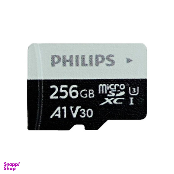 کارت حافظه MicroSDHC فیلیپس مدل A1-V30 کلاس 10 استاندارد UHS-I U3 سرعت 80MBps ظرفیت 256 گیگابایت