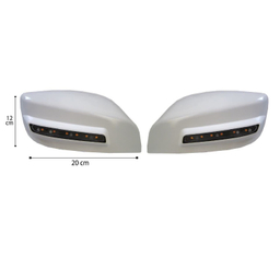 فلاپ آینه چراغ دار خودرو کالانیکس مدل FEL-QUKICKWH10368 مناسب کوییک مجموعه 2 عددی