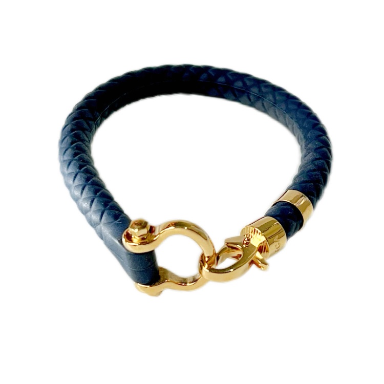 دستبند طلا 18 عیار مردانه گالری سپینود طرح امگا مدل MBSG6