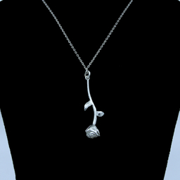 آویز نقره زنانه مدل گل رز کد 323