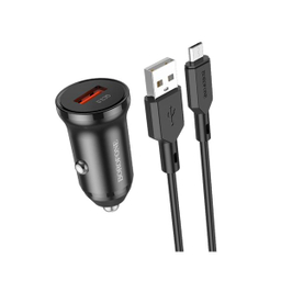شارژر فندکی بروفون مدل BZ18 QC3.0 18W به همراه کابل تبدیل MicroUSB