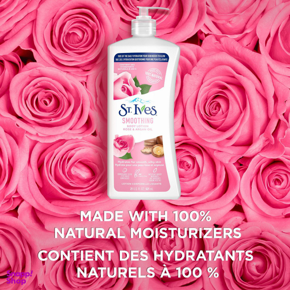 لوسیون بدن اس تی ایوز مدل Smoothing Rose & Argan Oil حجم 621 میلی لیتر