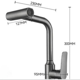 شیر آشپزخانه مدل آبشاری طرح چهار لبه کد SUS 304