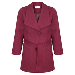 پالتو زنانه مدل ZITU403 رنگ زرشکی تیره