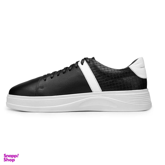 کفش اسپرت مردانه نوین چرم مدل 1-1812 MS3192 رنگ مشکی