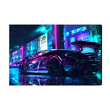 تابلو شاسی عرش مدل طرح ماشین نئونی شبرنگ کد As3437