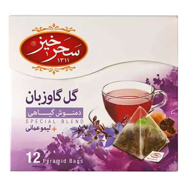 دمنوش گل گاوزبان سحرخیز بسته 12 عددی