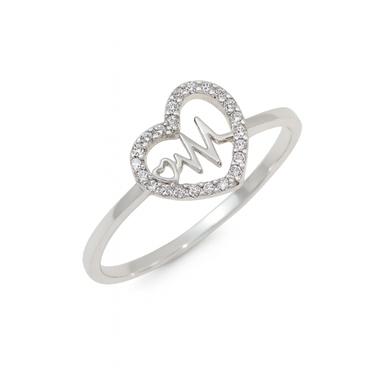 انگشتر نقره زنانه مدل قلب کد 4157857