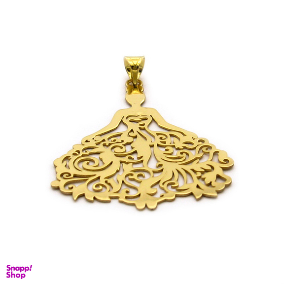 آویز گردنبند طلا 18 عیار زنانه کاپانی طرح عروس کد KP005