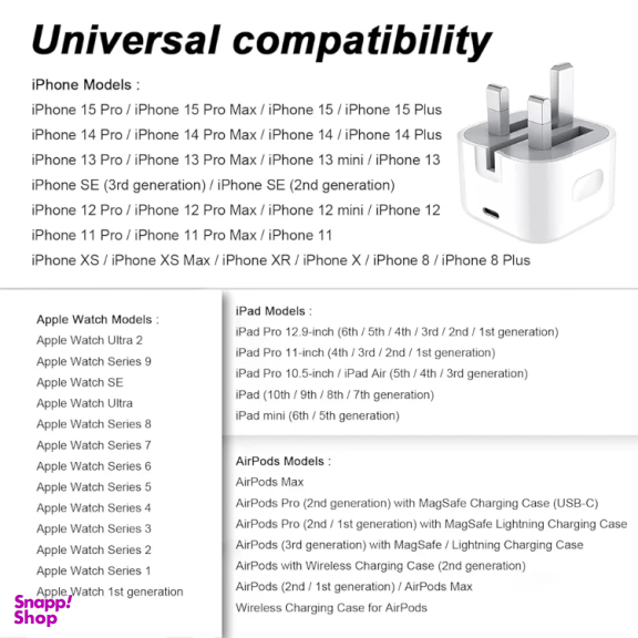 شارژر دیواری 20 وات اپل مدل 3 پین