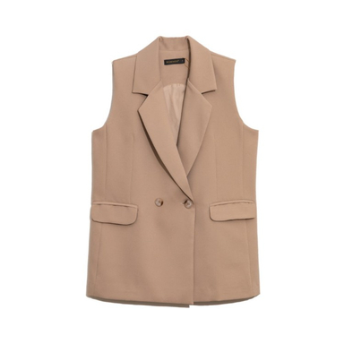 جلیقه رسمی زنانه برنس مدل نوژه رنگ نسکافه ای