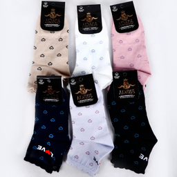 جوراب زنانه آرسس طرح قلب کد 411 مجموعه 6 عددی