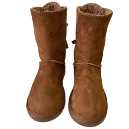 بوت زنانه طرح اگ مدل پشت بندی رنگ عسلی