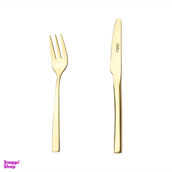 سرویس کارد و چنگال میوه خوری 12 پارچه ناب استیل مدل فلورانس PVD