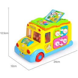 اسباب بازی موزیکال اتوبوس مدرسه هولی تویز مدل 796 Children Electric Bus Music Car