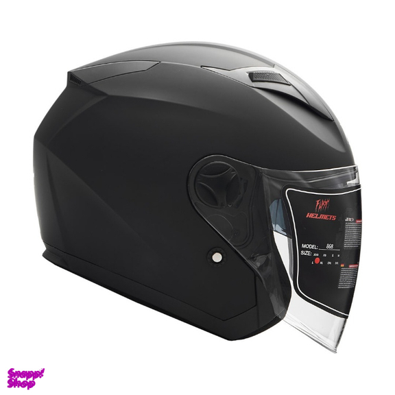 کلاه کاسکت بلوتوث دار فلش مدل 868 Matt Black