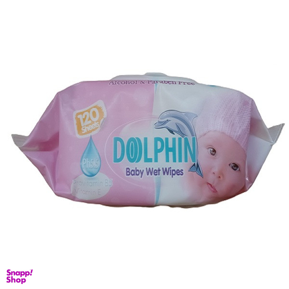 دستمال مرطوب کودک دلفین مدل پرو ویتامین B5