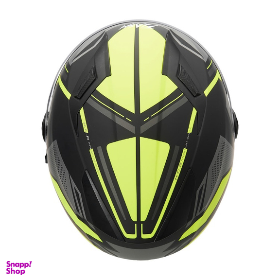 کلاه کاسکت بدون فک فلش مدل 868 matt black-neon yellow