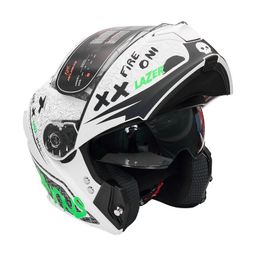 کلاه کاسکت فک متحرک فلش مدل 935SV Neon-YellowGreen-White