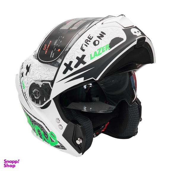 کلاه کاسکت فک متحرک فلش مدل 935SV Neon-YellowGreen-White