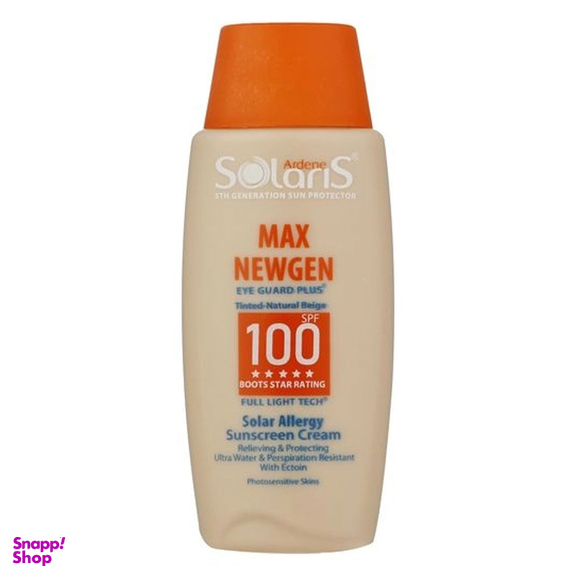 کرم ضد آفتاب رنگی آردن سولاریس SPF100 مدل Max Newgen مناسب پوست های حساس حجم 100 میلی لیتر
