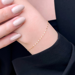 دستبند طلا 18 عیار زنانه دیانا مدل پولکی سوپرلایت