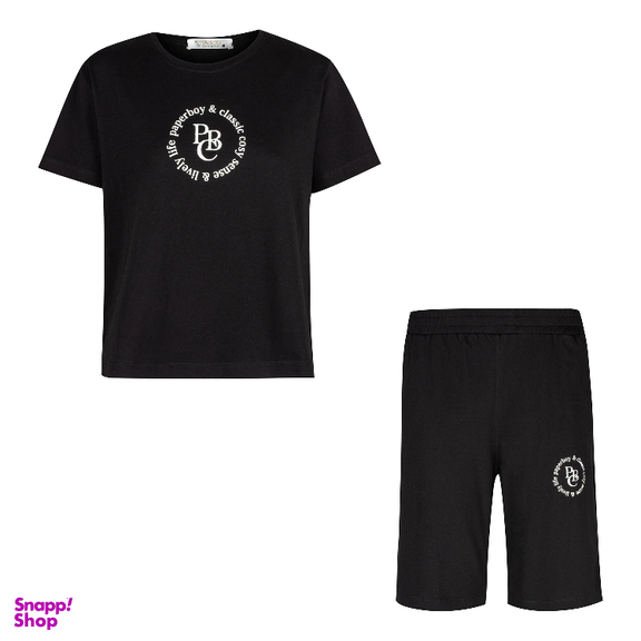 ست تیشرت و شلوارک زنانه لوینت مدل Lively کد 6400 رنگ مشکی