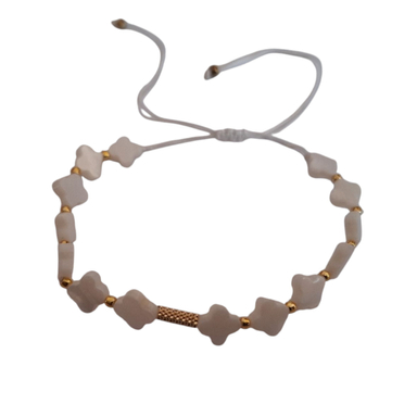 دستبند طلا 18 عیار زنانه مدل پروفیل صدف نور ماه