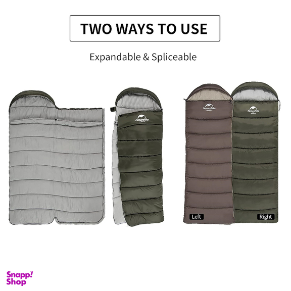 کيسه خواب 13- درجه نیچرهایک مدل U series Square With Hat cotton sleeping bag (U350) کد MSD07