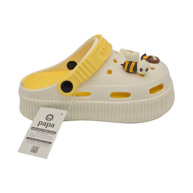 صندل بچگانه پاپا مدل کراکس کد 25335 رنگ کرم زرد