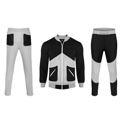 ست سویشرت و شلوار ورزشی مردانه ساروک  مدل تیکه دوزی رنگ مشکی