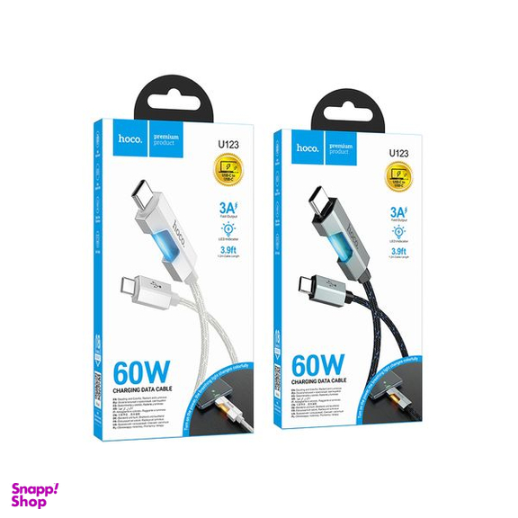 کابل USB-C هوکو مدل U123 60W طول 1.2 متر