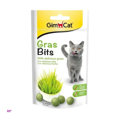اسنک تشویقی گربه جیم کت مدل Gras Bits وزن 50 گرم