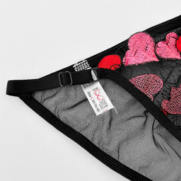 ست شورت و سوتین زنانه نوشه پوش کد 88807 رنگ مشکی قرمز