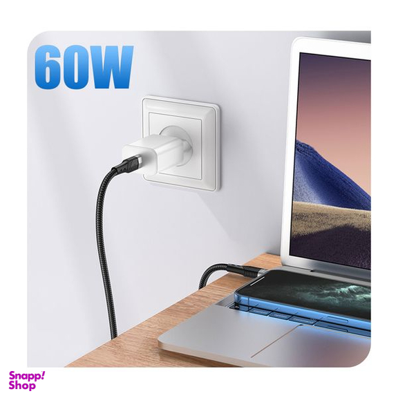کابل USB-C بروفون مدل BU35 60W طول 120 سانتی متر