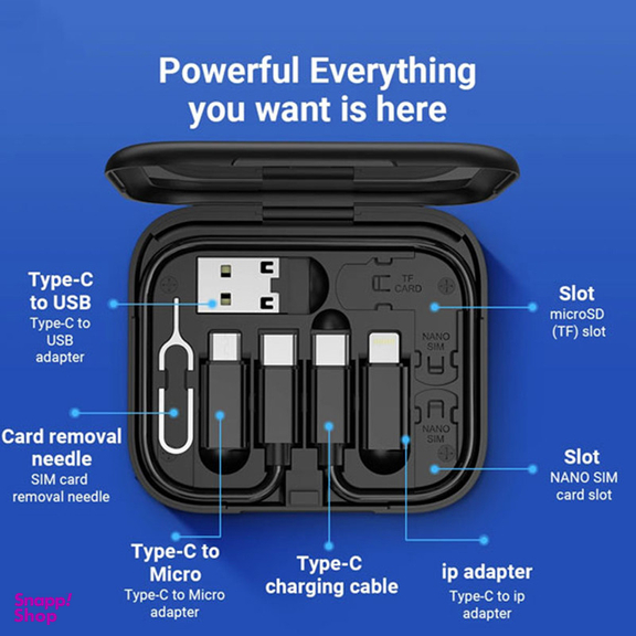 کابل تبدیل USB-C/USB به لایتنینگ/USB-C/MicroUSB بیوا مدل C-18 طول 0.28 متر
