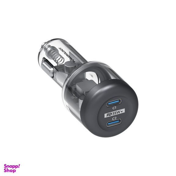 شارژر فندکی کریستالی 35 وات پاورولوژی مدل Dual Output Crystalline Series