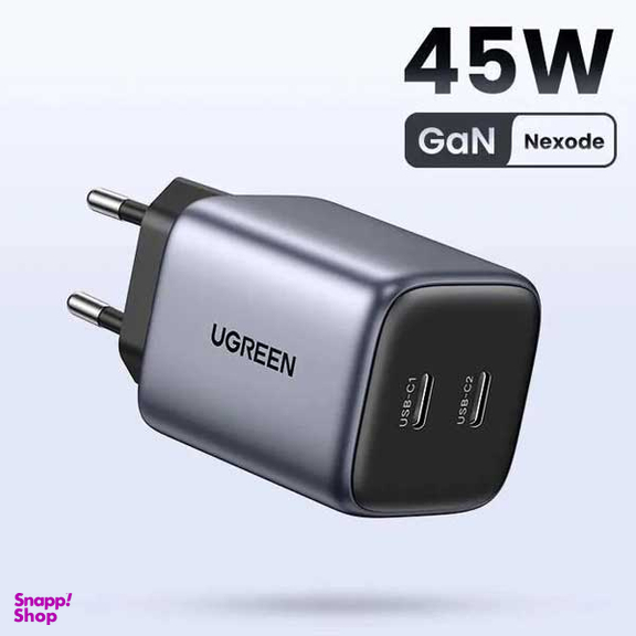 شارژر دیواری یوگرین 45 وات مدل CD294 کد 90573 رنگ خاکستری