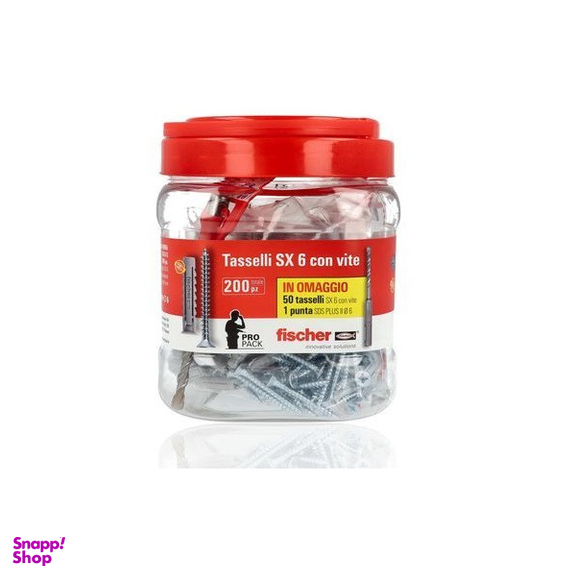 رول پلاک و پیچ فیشر مدل SX6-518955 بسته 400 عددی