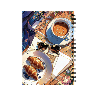 دفتر مشق 60 برگ طرح قهوه و کروسان کد 388