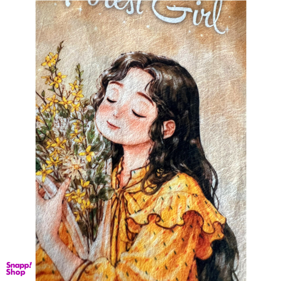 ساک هدیه پارچه ای طرح دختر جنگلی رویایی سایز 27×30 سانتی متر