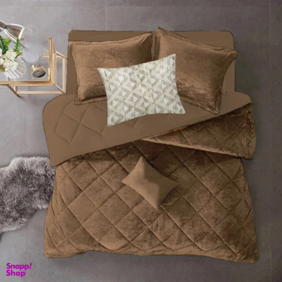 سرویس روتختی دو نفره 7 تکه نوپه هوم کد M37 به همراه روبالشی طرح دار