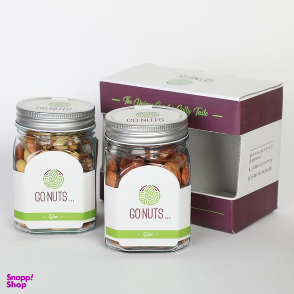 آجیل هدیه گلدانه 2 مخلوط و بادام درختی گوناتس وزن 400 گرم