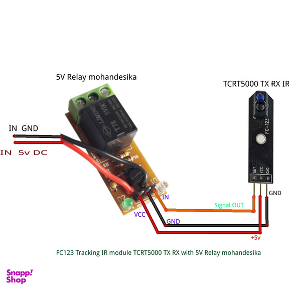 کیت سنسور تعقیب خط مادون قرمز مهندسیکا مدل TCRT5000