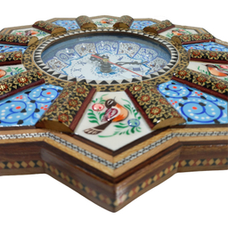 ساعت خاتم کاری درنیکا مدل خورشیدی طرح مرغ و گل